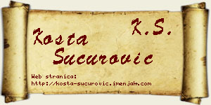Kosta Šućurović vizit kartica